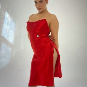 Silk Red Mid Dress